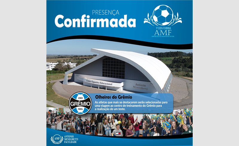 1ª Copa AMF de Futsal Feminino vai selecionar atletas para teste no Grêmio